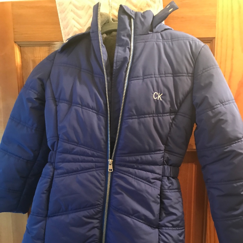 Calvin Klein Jeans Blue Girls Puffer Coat 8/10